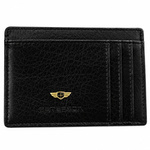 Etui z naturalnej skóry unisex Peterson CC-224 na karty i dokumenty małe czarne