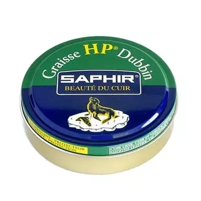 Tłuszcz do butów Saphir czarny - puszka Graisse HP Dubbin z boku