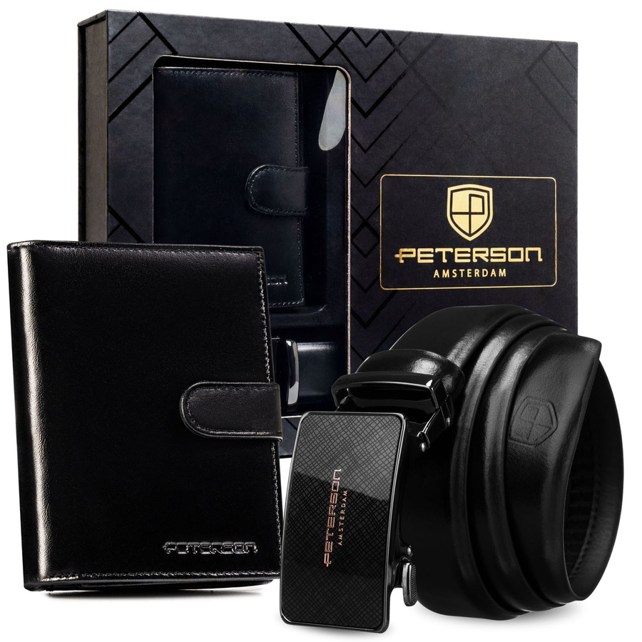 Czarny zestaw prezentowy Peterson N4L-K01 w pudełku