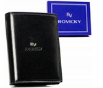 Elegancki skórzany portfel męski czarny - Rovicky RV-7680278-BCA