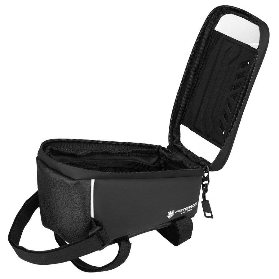 Sakwa rowerowa z tworzywa sztucznego unisex Peterson ML15-MR etui na rower czarna - organizacja wnętrza i podział przestrzeni
