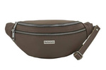 Saszetka skórzana damska Barberini's 985-9 nerka crossbody ciemnobeżowa