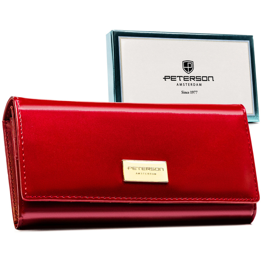 Czerwony portfel Peterson PX27-DYS lakierowany