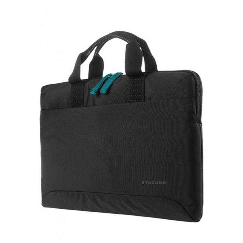Torba na laptopa z materiału unisex Tucano Smilza do pracy czarna - wytrzymały materiał i solidne detale