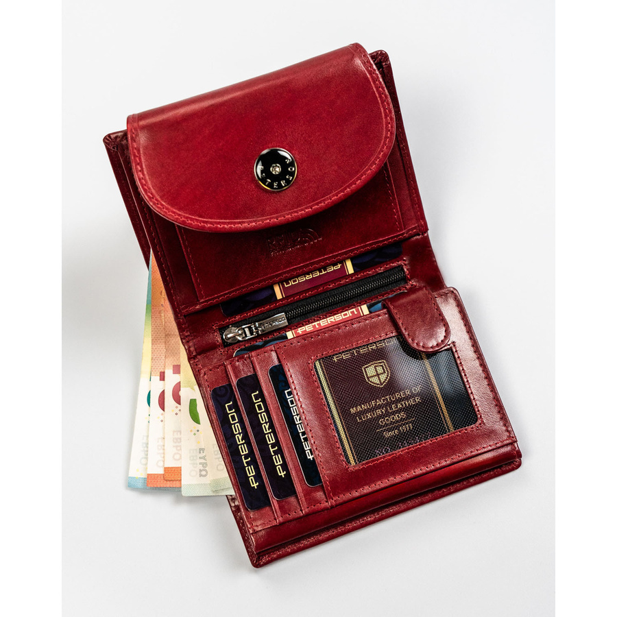 Otwarty czerwony portfel Peterson 70614-9-TVT