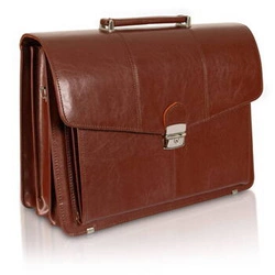Skórzana teczka męska na laptopa brązowa - Tizano TS17