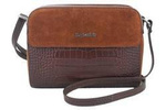 Skórzana listonoszka damska na ramię brązowa crossbody croco - Barberini's 885/1-6