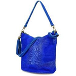Torebka damska hobo zamszowa Beltimore W13 niebieska