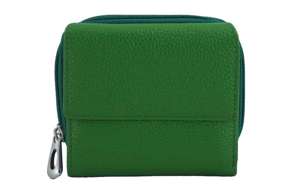 Portfel ze skóry naturalnej damski Barberini's D-485-38 na zamek mały zielony - cecha produktu