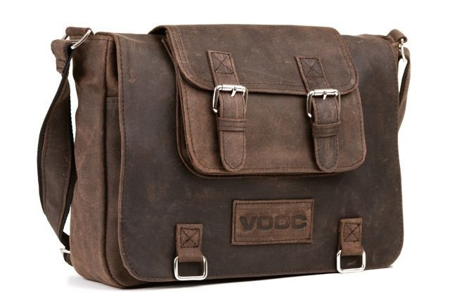 Torba skórzana unisex VOOC RDW1 na ramię miejska A4 brązowa - cecha produktu