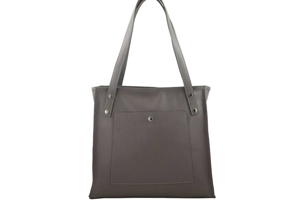 Torebka ze skóry naturalnej damska Barberini's 914-3 shopper A4 szara - cecha produktu