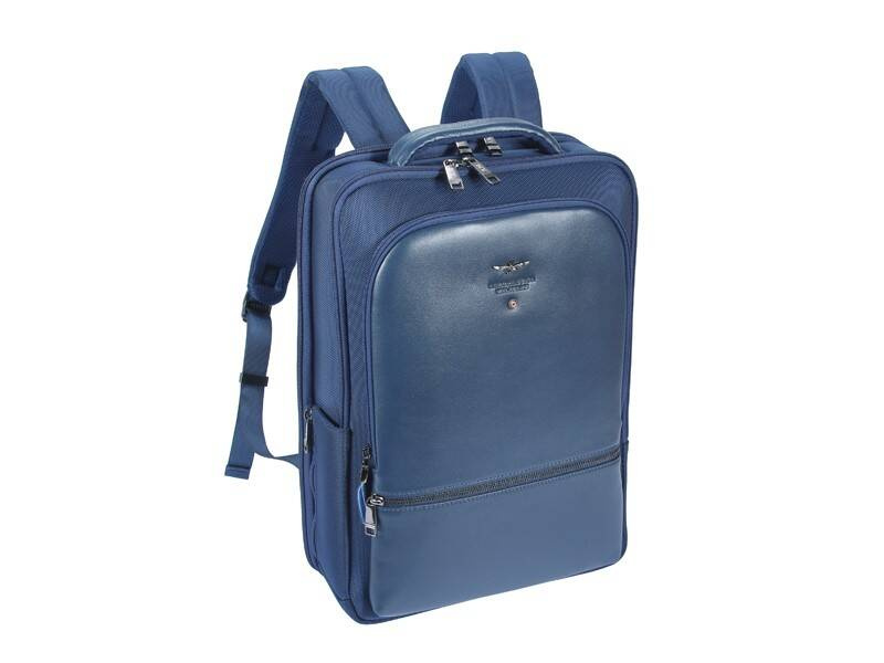 Plecak miejski ze skóry i nylonu unisex Aeronautica Militare AM-533 A4 niebieski - cecha produktu