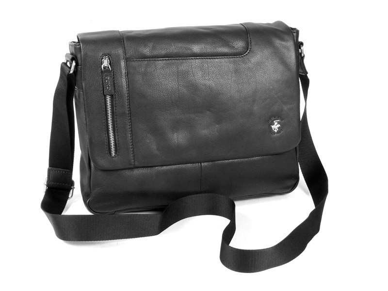 Listonoszka skórzana męska Beverly Hills Polo Club Virginia BH-1163 torba A4 czarna - cecha produktu