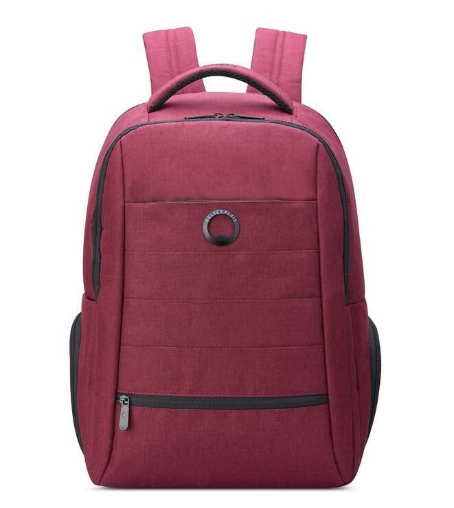 Plecak miejski z materiału unisex Delsey Element dwukomorowy na laptopa 15 bordowy - cecha produktu