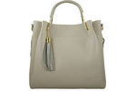Torebka skórzana damska Barberini's 960-10 shopper bag A4 jasnobeżowa