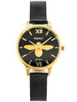 ZEGAREK DAMSKI NA BRANSOLECIE CZARNY PERFECT S639 - WAŻKA (zp934f)