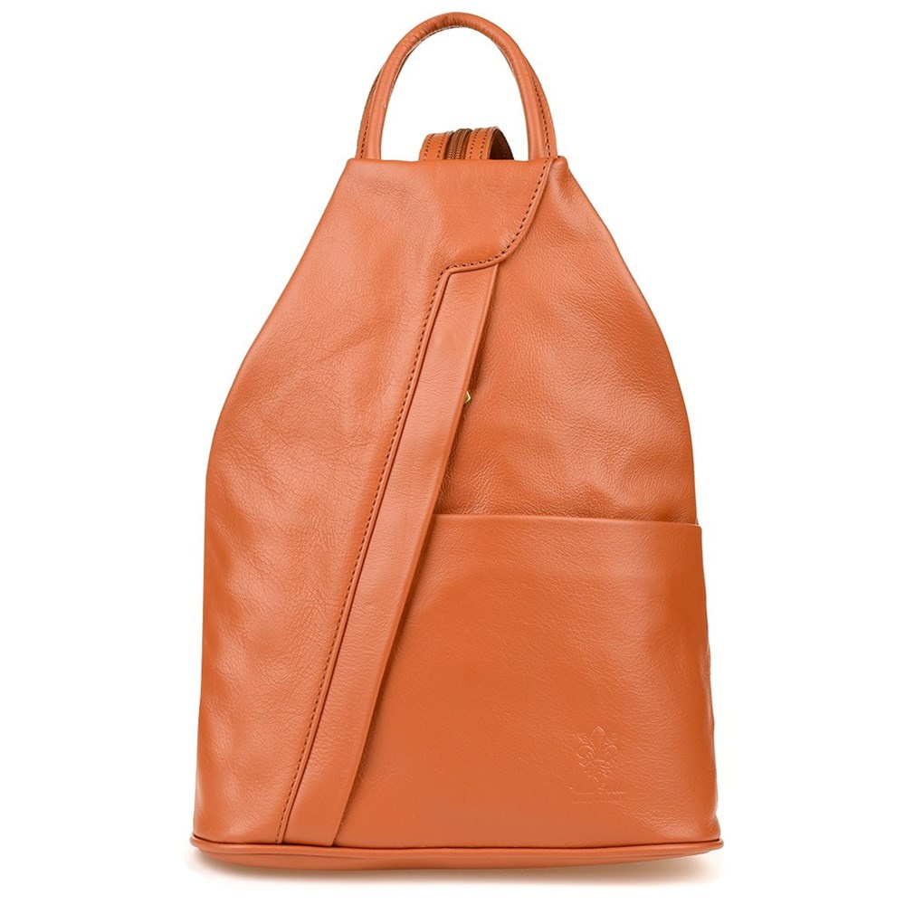 Plecak damski Vera Pelle T52 camel, widok z przodu, front plecaka