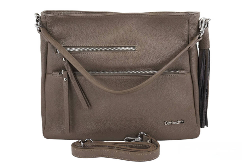 Torebka ze skóry naturalnej damska Barberini's 972-9 shopper A4 ciemnobeżowa - cecha produktu
