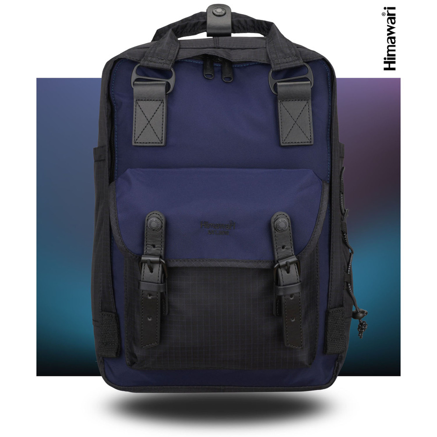 Plecak z nylonu unisex Himawari 188L-86 miejski na laptopa czarno-granatowy - cecha produktu