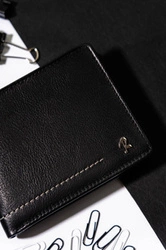 Elegancki skórzany portfel męski czarny - Rovicky N7-CMC