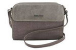 Skórzana listonoszka damska na ramię ciemno beżowa crossbody croco - Barberini's 885/1-9