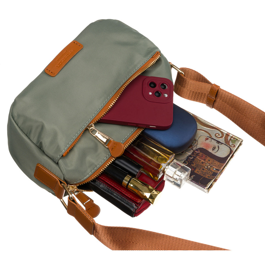 Zielono-brązowa listonoszka Peterson JN-06 z drobiazgami