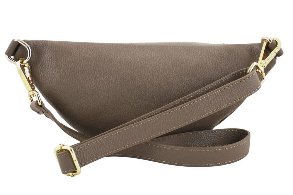 Torebka z licowej skóry damska Barberini's 935/1-9 nerka saszetka crossbody ciemnobeżowa - cecha produktu