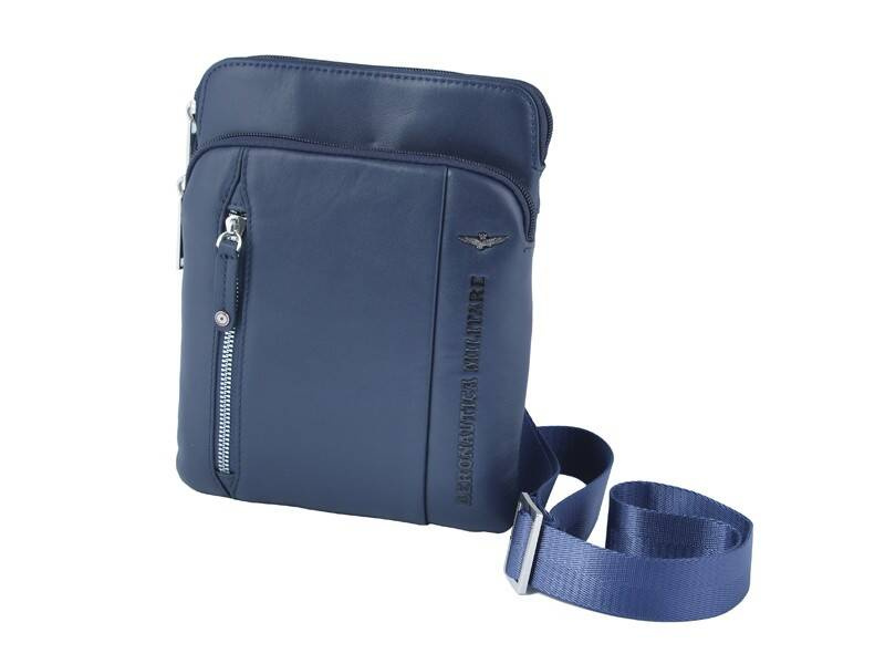 Torba skórzana unisex Aeronautica Militare AM-460 BL listonoszka niebieska - cecha produktu