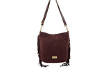 Torebka damska boho zamszowa Barberini's 1022-5 bordowa