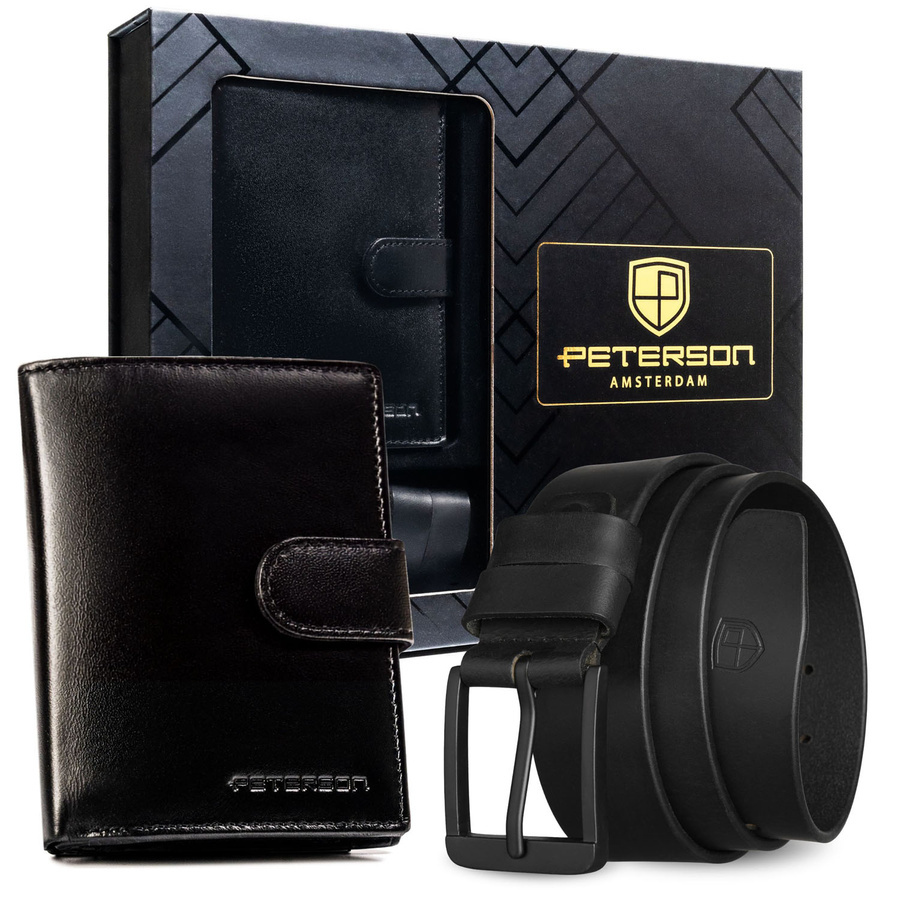 Czarny zestaw prezentowy Peterson N4L-WK w pudełku