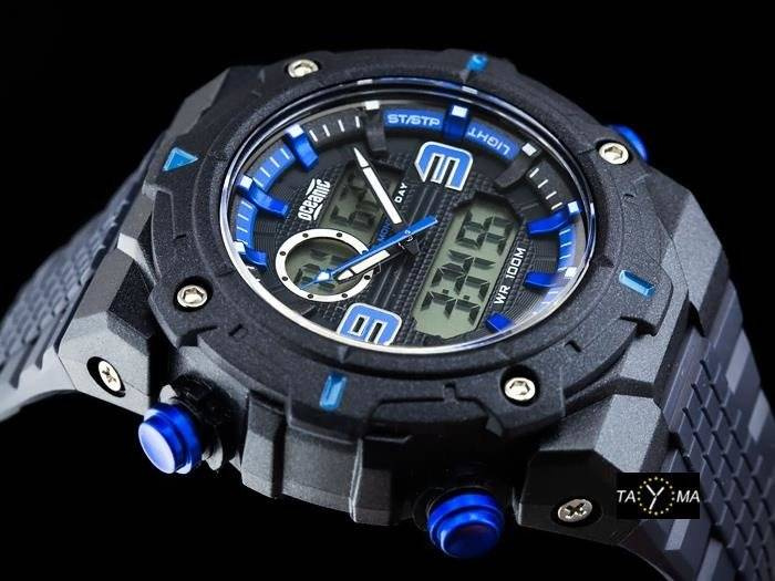Niebieski zegarek męski Oceanic OC-109-02 - koperta z boku z przyciskami
