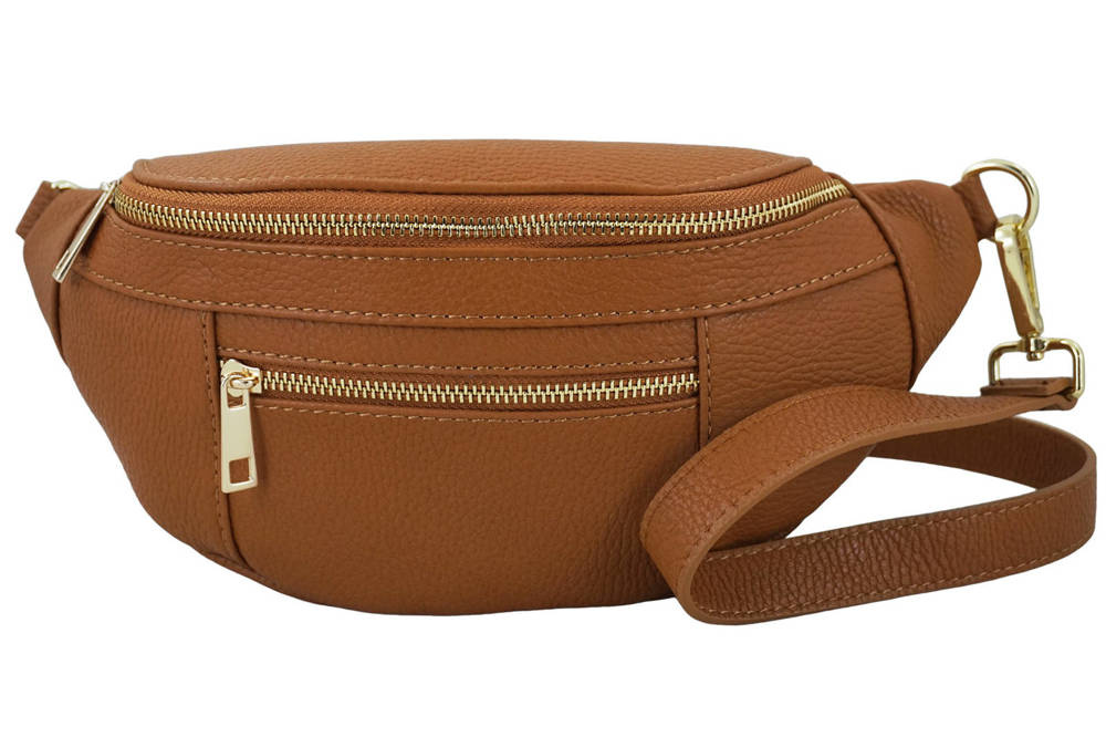 Torebka ze skóry naturalnej damska Barberini's 935/1-12 nerka crossbody jasnobrązowa - cecha produktu