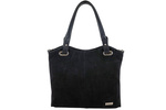 Torebka damska shopper zamszowa 982/1-1 czarna