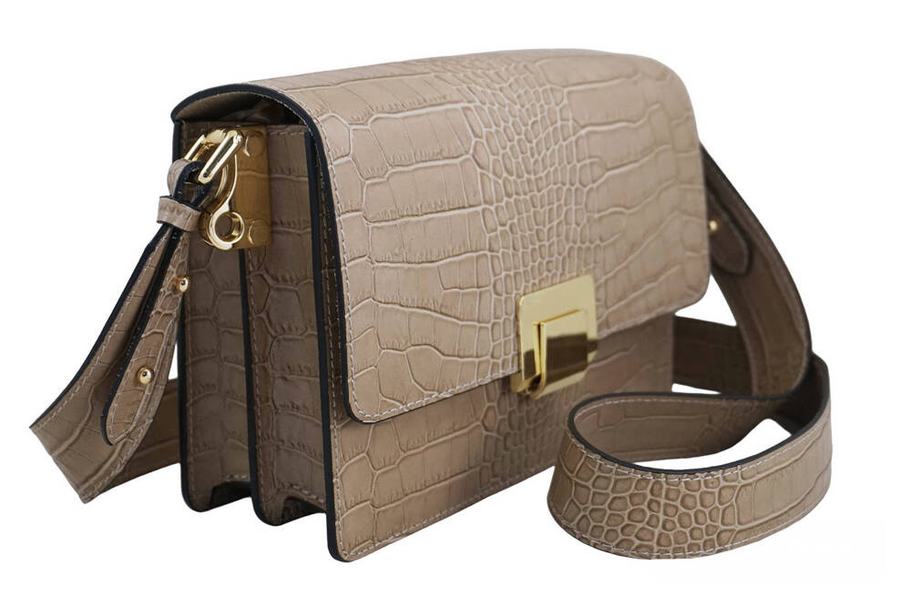 Torebka ze skóry naturalnej damska Barberinis 747-2 croco listonoszka mała beżowa - cecha produktu