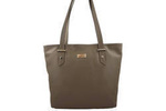 Torebka skórzana damska Barberini's 923-9 shopper bag A4 ciemnobeżowa