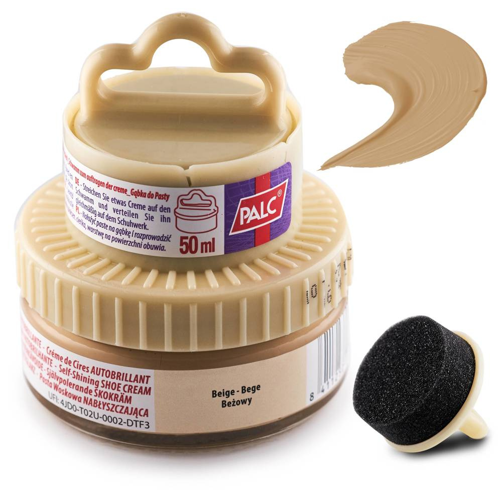 Krem z woskiem do skór gładkich Palc beżowy - opakowanie 50 ml, etykieta Beige, Beżowy