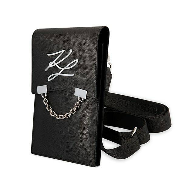 Torebka damska ze skóry eko Karl Lagerfeld Autograph Chain listonoszka mała czarna - cecha produktu