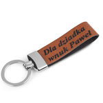 Brelok ze skóry naturalnej unisex B1 camel z grawerem personalizowany camel
