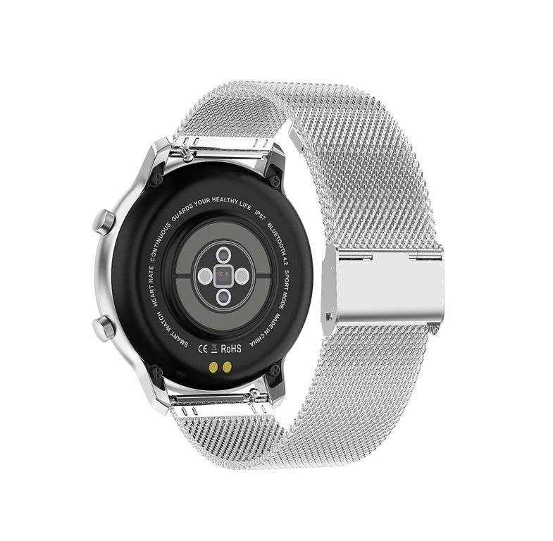 Srebrny smartwatch unisex Pacific 17-3 - tył koperty z czujnikami