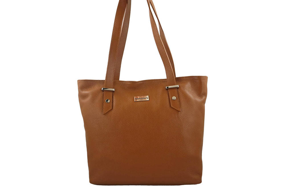 Torebka ze skóry naturalnej damska Barberini's 923-12 shopper bag A4 jasnobrązowa - cecha produktu