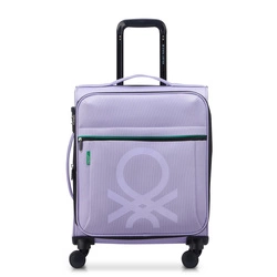 Walizka materiałowa unisex Delsey Benetton Color Block kabinowa mała lawendowa