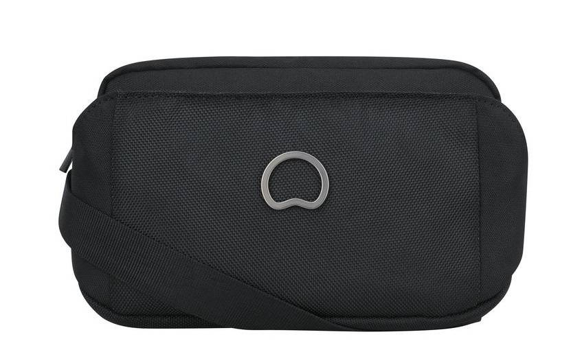 Saszetka biodrowa materiałowa unisex Delsey Picpus podróżna czarna - wygodny pas i ergonomiczny kształt