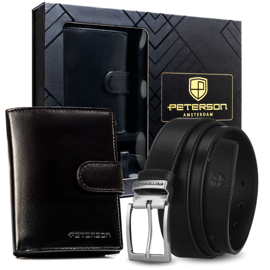 Czarny zestaw prezentowy Peterson 1549L-GK w pudełku