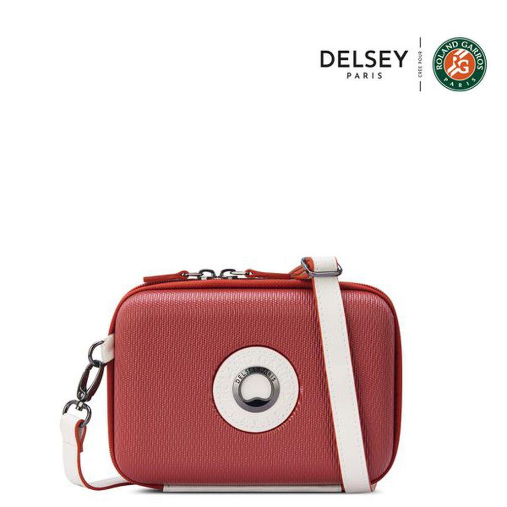 Torebka damska z tworzywa Delsey Chatelet Air 2.0 mini kopertówka ceglana - elegancki front torebki