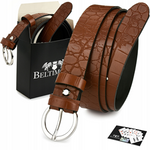 Skórzany pasek damski do sukienki koniak Beltimore W82