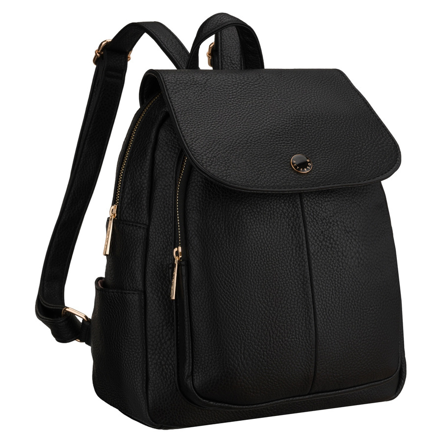 Czarny plecak Peterson MBP-14-F19 z klapą