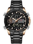 Zegarek męski Naviforce NF9146S czarny z różowym złotem