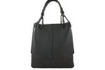 Torebka ze skóry licowej damska Barberini's 810-28 shopper A4 ciemnoszara