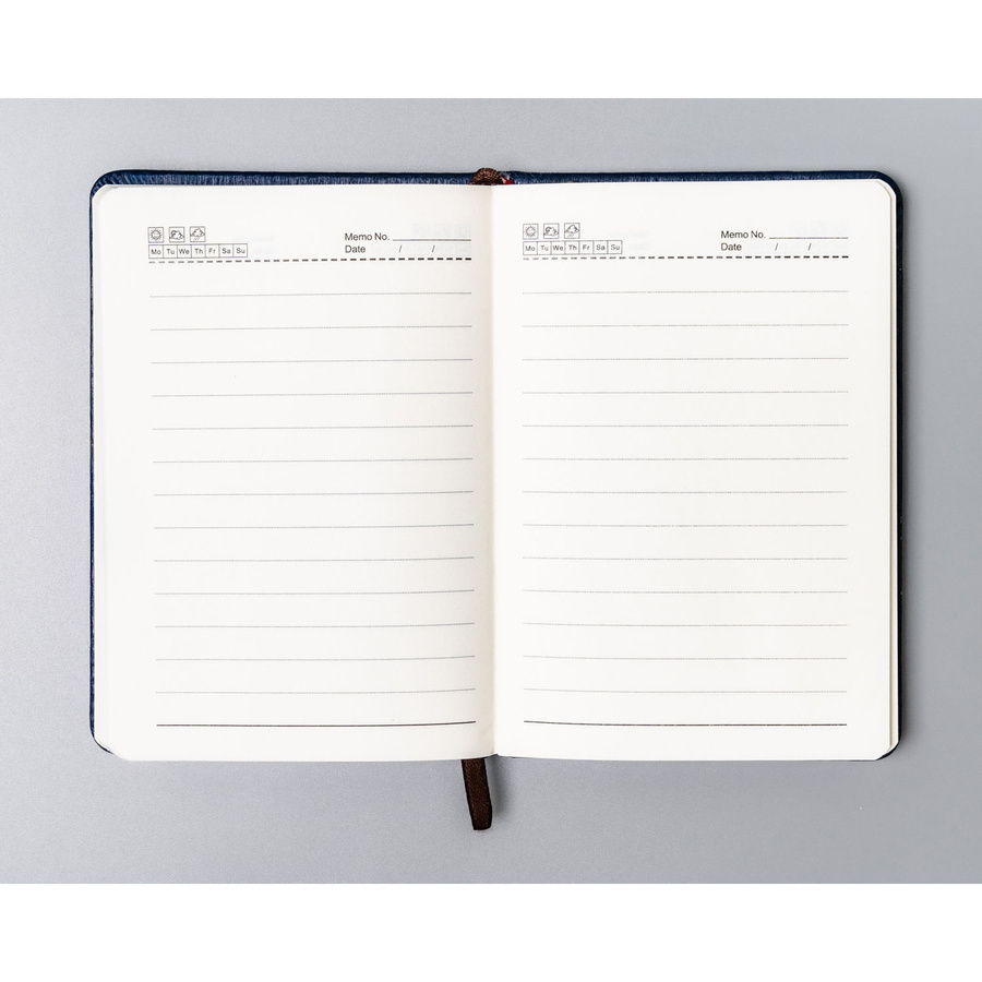 Otwarty granatowy notes Peterson NOT-6-LN-Q4 w linie