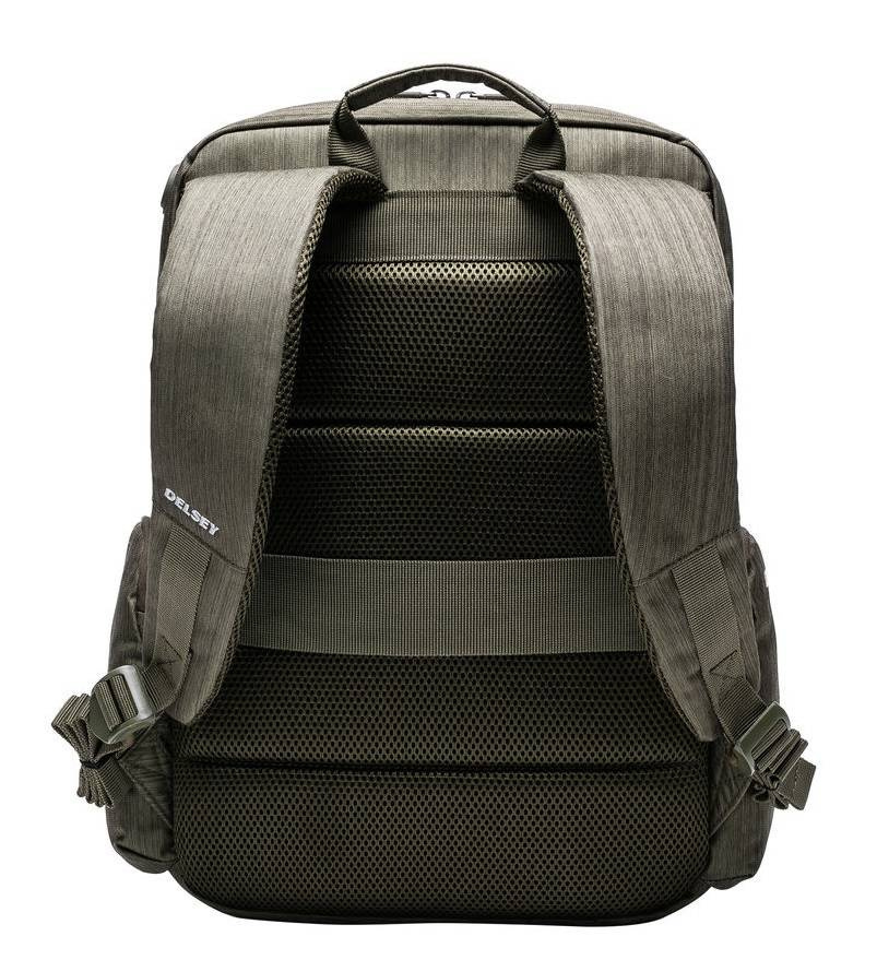 Plecak na laptopa z materiału unisex Delsey Clair miejski 15.6 zielony khaki - cecha produktu